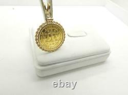 999 American Gold Bullion Coin 5 Gram Pendant with 14K Rope Bezel 6.9 Grams