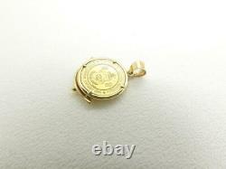 999 US Missouri Gold Bullion Coin & with 14K Dolphin Bezel Pendant 5.8 Grams