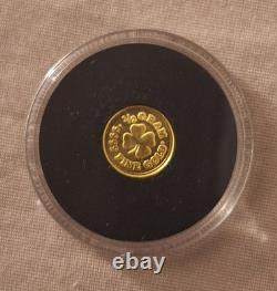 9999 Pure Gold 24k Lucky 4 Leaf Clover Coin Round Bullion in Capsule