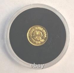 9999 Pure Gold Round-Lucky 4 Leaf Clover Lucky Coin In Capsule Bullion 24k