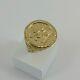 9ct Gold Coin Ring George & Dragon Disc Hallmarked 5gram 25mm Size V Gift Box