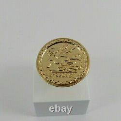 9ct Gold Coin Ring George & Dragon Disc Hallmarked 5gram 25mm size V gift box