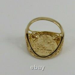 9ct Gold Coin Ring George & Dragon Disc Hallmarked 5gram 25mm size V gift box