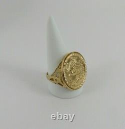 9ct Gold Coin Ring George & Dragon Disc Hallmarked 5gram 25mm size V gift box