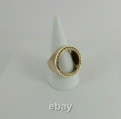 9ct Gold Coin Ring Half Sovereign Mount Hallmarked 7.4gram size R free gift box