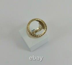 9ct Gold Coin Ring Half Sovereign Mount Hallmarked 7.4gram size R free gift box