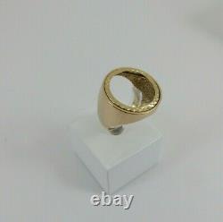 9ct Gold Coin Ring Half Sovereign Mount Hallmarked 7.4gram size R free gift box
