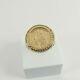 9ct Gold Coin Ring St. Christopher Hallmarked 3.9grams 19mm Size S 1/2 Boxed