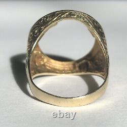 9ct Half Unique Sovereign Coin Ring Mount Size T 5.9 Grams Solid