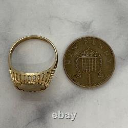 9ct Yellow Gold Imperio Mexicano Maximiliano Coin Ring Size M 3 Grams Hallmarked