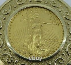 AE 14k Yellow Gold Bezel Pendant With2009 1/10 Oz. Gold Eagle Coin 6.07 Grams