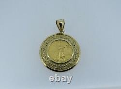 AE 14k Yellow Gold Bezel Pendant With2009 1/10 Oz. Gold Eagle Coin 6.07 Grams