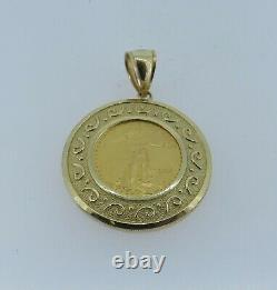 AE 14k Yellow Gold Bezel Pendant With2009 1/10 Oz. Gold Eagle Coin 6.07 Grams