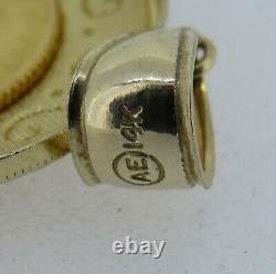 AE 14k Yellow Gold Bezel Pendant With2009 1/10 Oz. Gold Eagle Coin 6.07 Grams