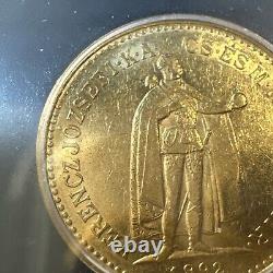 AU55 1892 KB Hungary Franz Joseph Gold 10 Korona 3.39g BETTER DATE FIRST YEAR