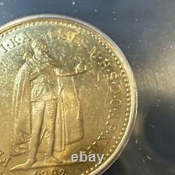 AU55 1892 KB Hungary Franz Joseph Gold 10 Korona 3.39g BETTER DATE FIRST YEAR