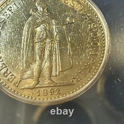 AU55 1892 KB Hungary Franz Joseph Gold 10 Korona 3.39g BETTER DATE FIRST YEAR