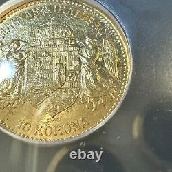 AU55 1892 KB Hungary Franz Joseph Gold 10 Korona 3.39g BETTER DATE FIRST YEAR