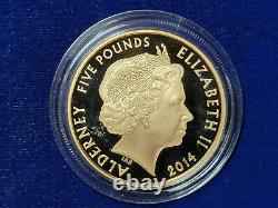 Alderney 2014 Gold PROOF 5 Pounds CORONATION OF KING GEORGE I 39.94 grams