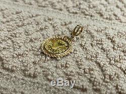 American 1 Gram. 999 Fine Gold Coin Bullion with 14k Charm Pendant