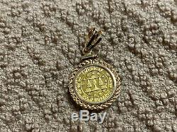 American 1 Gram. 999 Fine Gold Coin Bullion with 14k Charm Pendant