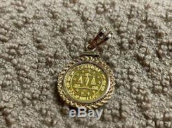 American 1 Gram. 999 Fine Gold Coin Bullion with 14k Charm Pendant