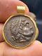 Ancient 18k Gold Pendant With A Greek Roman Silver Coin Rare 7.1 Grams