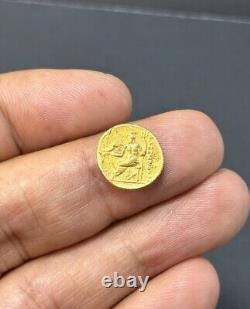 Ancient Greek King Alexander 18k Gold Coin In Good Condition