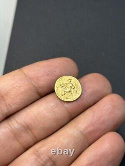 Ancient Greek King Alexander 18k Gold Coin In Good Condition