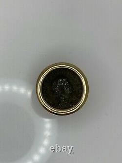 Ancient Greek Roman Constantine Coin Cufflinks in 14k Yellow Gold 13.7 Grams
