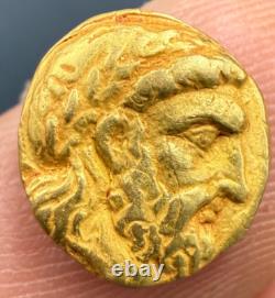 Ancient Roman Greek solid gold 18k gold king rare found coin 2.44 grams