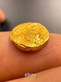 Ancient Roman Greek solid gold 18k gold king rare found coin 2.44 grams