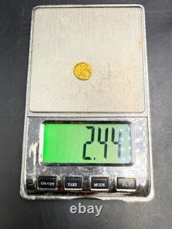 Ancient Roman Greek solid gold 18k gold king rare found coin 2.44 grams