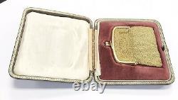 Antique 14 Kt Gold Sapphire Mesh Coin Purse Fitted Box 67.1 Grams Circa 1800s