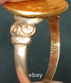Antique 1849-54 $1 Liberty Head Gold Coin (Type 1) 10k Ring-Size 7.5 2.84 grams