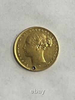Antique 1880 22k Yellow Gold Victoria D G Britt Reg F D Gold Coin 7.9 Grams