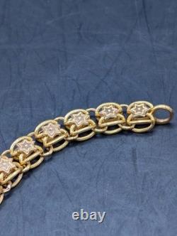 Antique 21k 22k Gold. 900 Coin Fancy Link Huge Chain Necklace Stars 20.6 Grams
