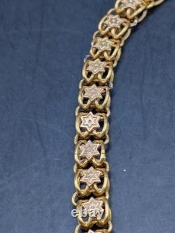 Antique 21k 22k Gold. 900 Coin Fancy Link Huge Chain Necklace Stars 20.6 Grams