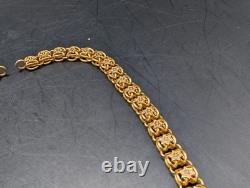 Antique 21k 22k Gold. 900 Coin Fancy Link Huge Chain Necklace Stars 20.6 Grams