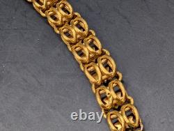 Antique 21k 22k Gold. 900 Coin Fancy Link Huge Chain Necklace Stars 20.6 Grams