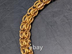 Antique 21k 22k Gold. 900 Coin Fancy Link Huge Chain Necklace Stars 20.6 Grams