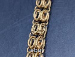 Antique 21k 22k Gold. 900 Coin Fancy Link Huge Chain Necklace Stars 20.6 Grams