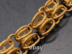 Antique 21k 22k Gold. 900 Coin Fancy Link Huge Chain Necklace Stars 20.6 Grams