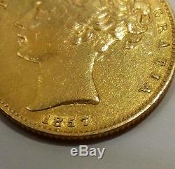Antique Gold Coin 1857 Queen Victoria. Weigh 7.9 gram