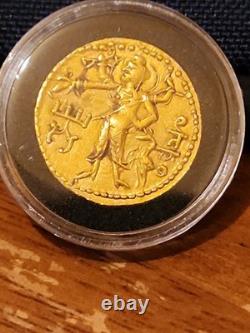Antique Kushan Empire, Vasudeva Gold Dinar solid 18+K gold coin Rare, 8grams
