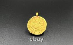 Antique South East Asian Gold Coin Pendant 18k 7.8 Grams