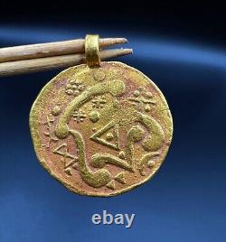 Antique South East Asian Gold Coin Pendant 18k 7.8 Grams