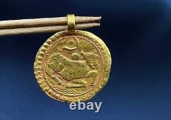 Antique South East Asian Gold Coin Pendant 18k 7.8 Grams