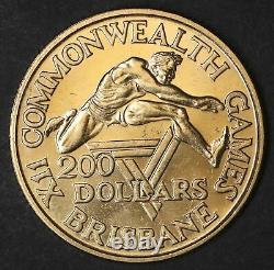 Australian 22ct 10 Grams Gold $200 Dollar Coin 1982 Brisbane Commonwealth (lb46)