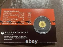Australian Mini Roo 2020 1/2 Gram. 9999 Gold Bullion Kangaroo $2 Coin Sealed OGP